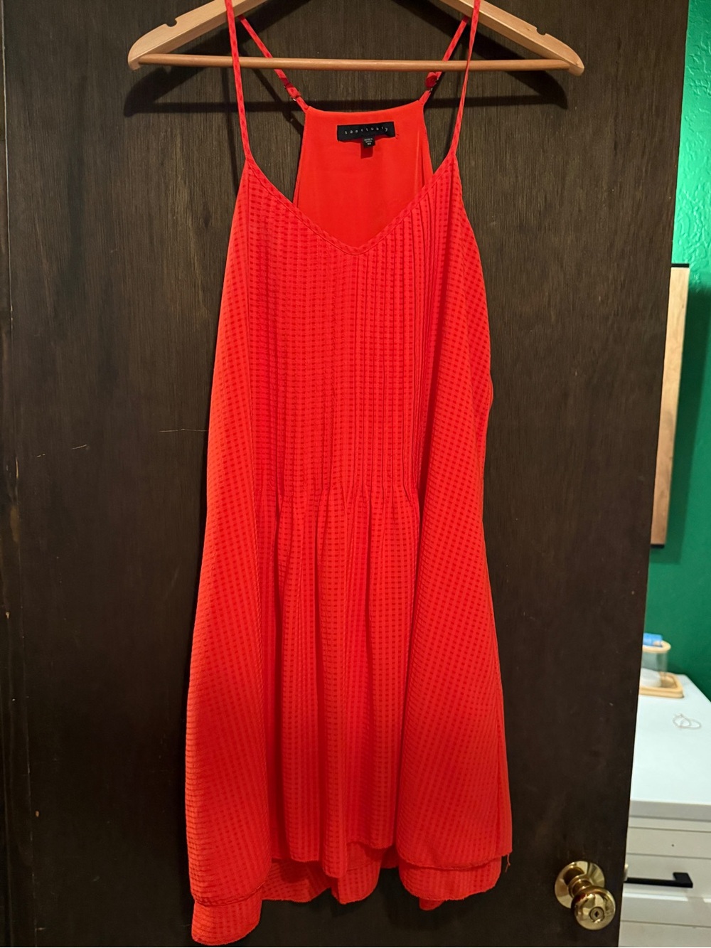 Sanctuary Bright Orange Textured Mini Slip Dress